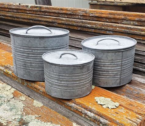 galvanised metal box|galvanized metal container with lid.